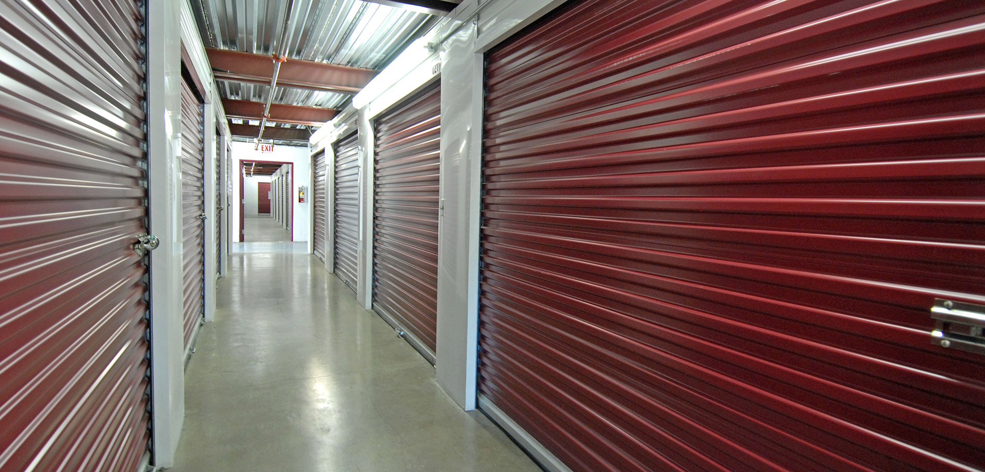 Image of storage locker hallway from a different angle